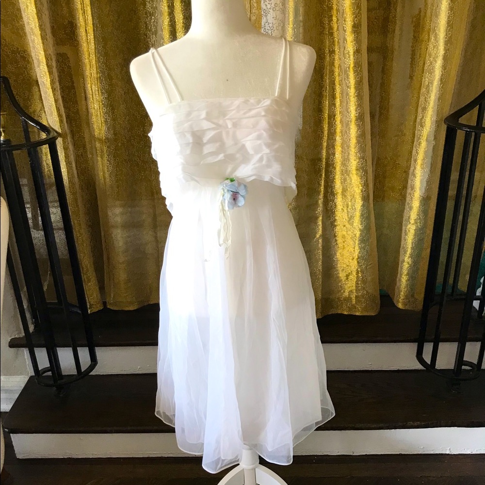 Vintage baby doll white with forget me not flowers